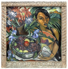 STILL LIFE WITH AFRICAN WOMAN by Irma Stern
